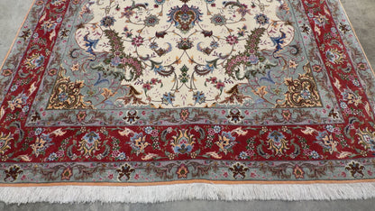 Hand-Knotted 70 Raj Persian Tabriz Rug - 6’6”x10’4”