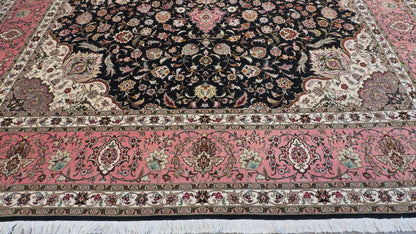 Hand-Knotted 50 Raj Persian Tabriz Rug - 9’11”x12’11”