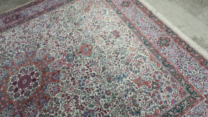 9’11”x13’5” Hand-Knotted Fine Wool Persian Kashan Area Rug