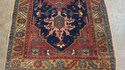 Hand-Knotted Antique Heriz Runner - 3’3”x17’9”