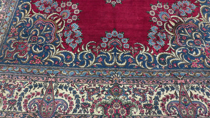 9’11”x15’4” Antique Hand-Knotted Persian Ravar Kerman Area Rug