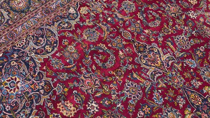 Antique Hand-Knotted Persian Kashan Rug - 10’4”x17’6”