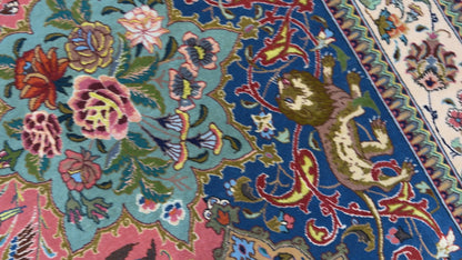11’7”x17’2” Very Fine Hand-Knotted Signed Persian Tabriz Pictorial Area Rug