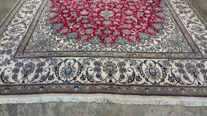 Hand-Knotted Persian Nain Rug - Signed Habibian - 9’6”x12’9”