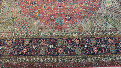 Hand-Knotted Persian Tabriz Rug - 9’10”x13’5”