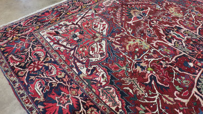 Hand-Knotted Persian Heriz Rug - 10’1”x12’2”