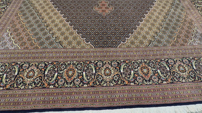 Hand-Knotted Persian Tabriz Mahi Rug - 9’11”x13’2”