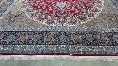 13’x16’10” Hand-Knotted Persian Isfahan Signed Asachi Area Rug