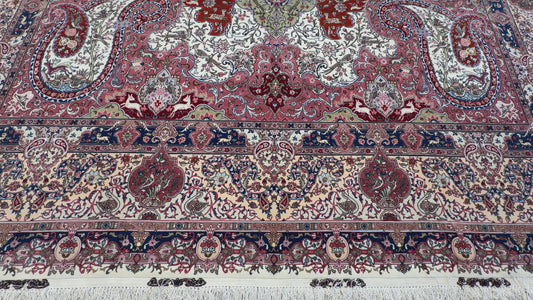 Hand-Knotted 70 Raj Persian Tabriz Pictorial Rug - 10’4”x13’3”