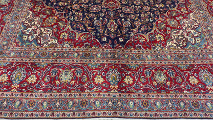 Hand-Knotted Persian Kashan Rug - 9’7”x13’3”