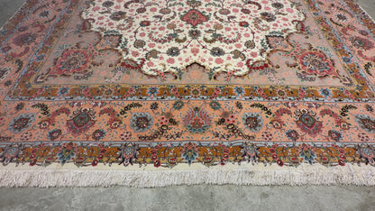 Hand-Knotted 70 Raj Persian Tabriz Rug - 10’x13’5”