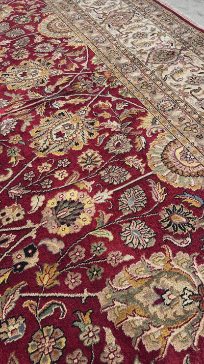 8’9”x12’3” Hand-Knotted Very Fine Wool Agra Area Rug 50 Raj