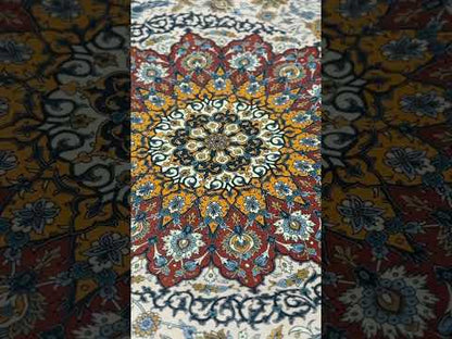 Luxurious Hand-Knotted 100% Silk Persian Qum Rug - Signed MirMahdi - 7'3"x10'7"